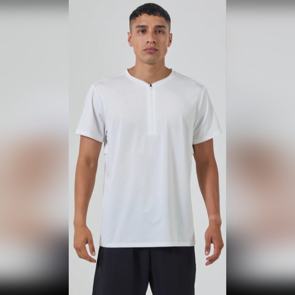 Stack Athletics SEALED! NWT! Flowstate* Zip Tee in White. Sz Md. R2S!!